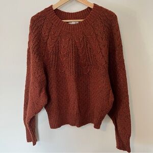 American Eagle Outfitters Rust Cable Knit Sweater